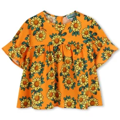 Fashion KENZO KIDS Blouse en satin de coton ORANGE