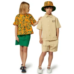 Fashion KENZO KIDS Blouse en satin de coton ORANGE