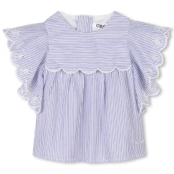 Online CHLOE Blouse manches courtes BLANC BLEU