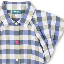 Clearance KENZO KIDS Blouse manches courtes coton WAVE BLUE