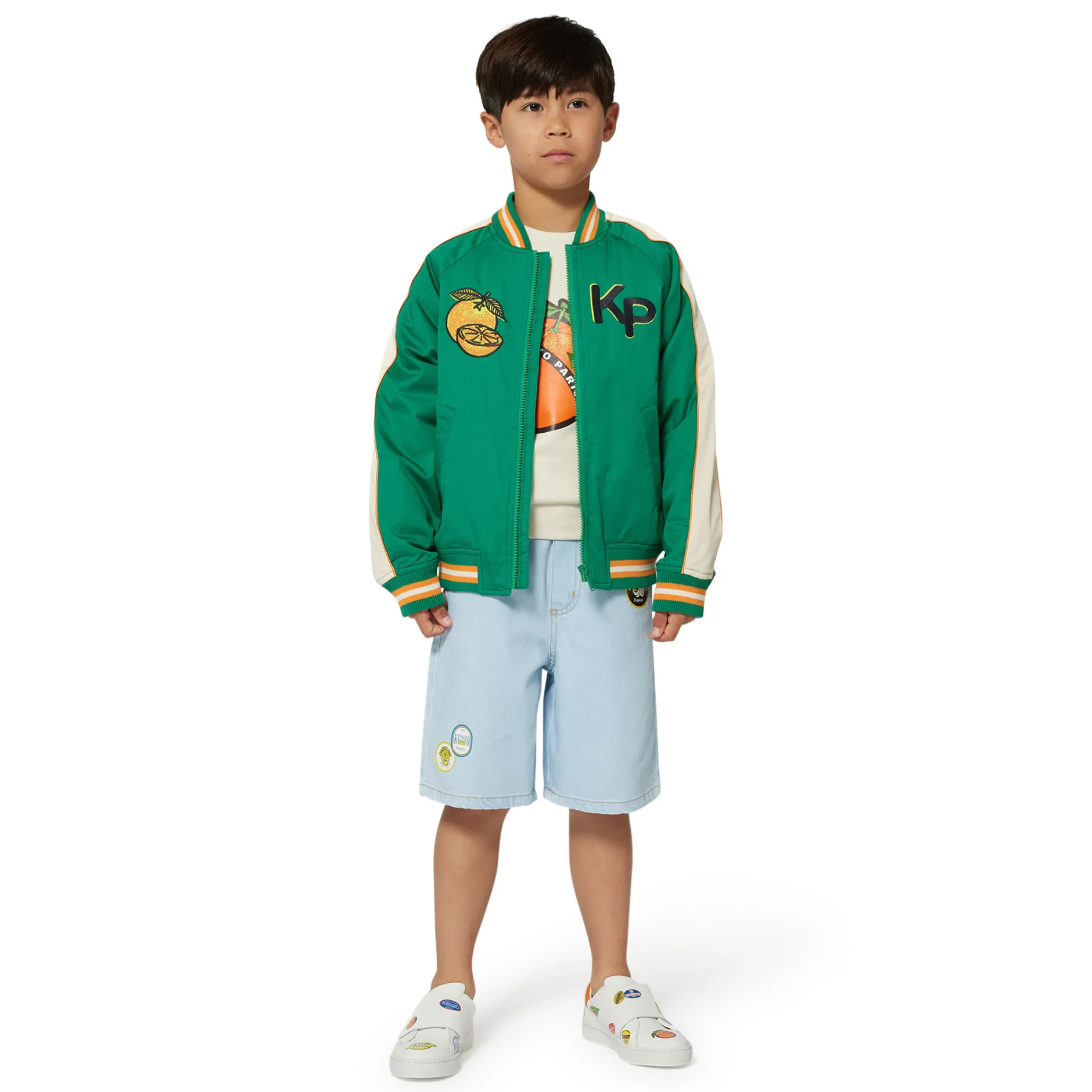 Clearance KENZO KIDS Blouson en satin de coton LODEN