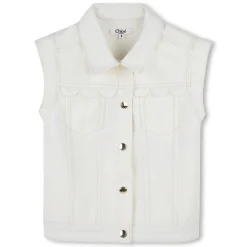 Best CHLOE Blouson sans manche à festons OFFWHITE