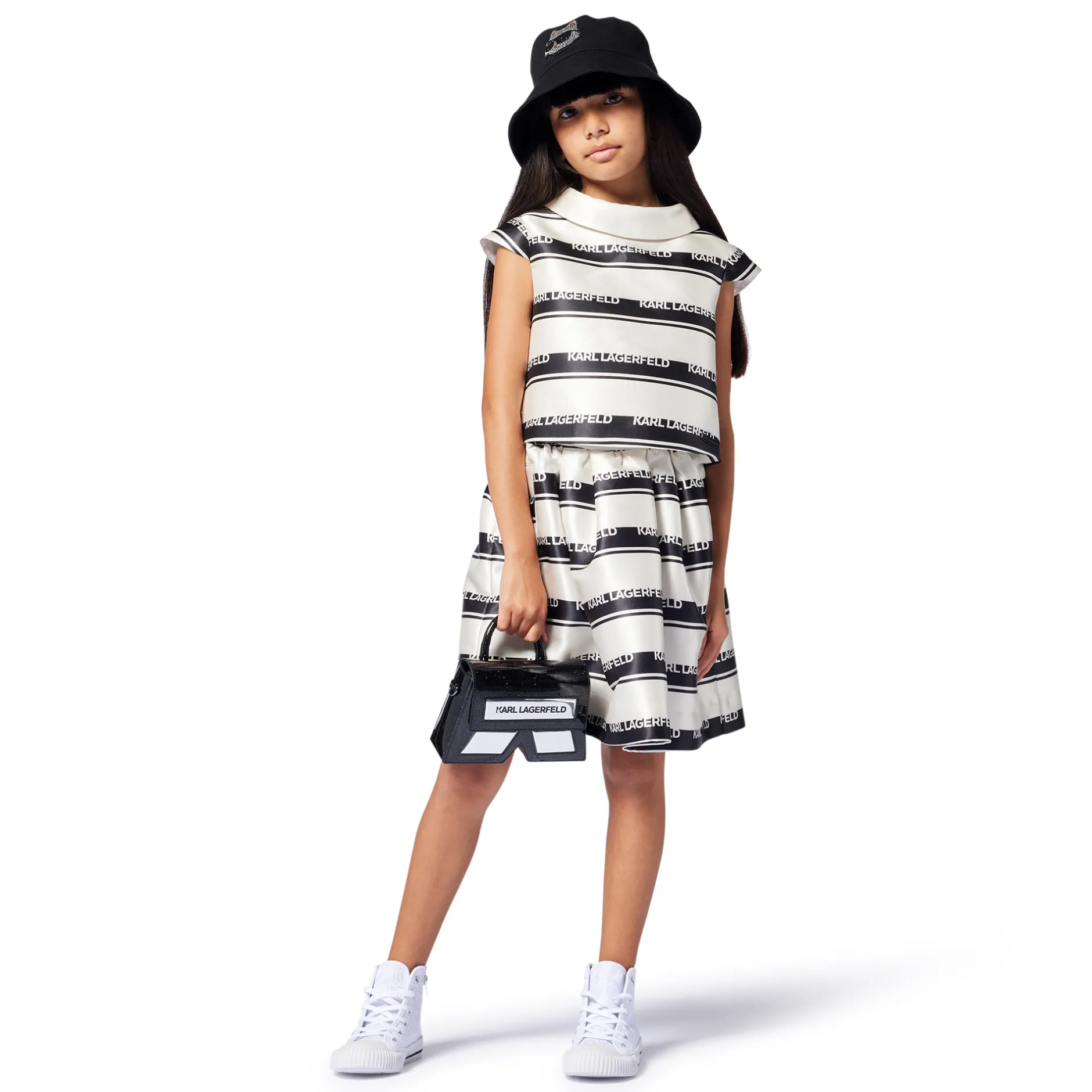 Fashion KARL LAGERFELD KIDS Bob à bords longs BLACK
