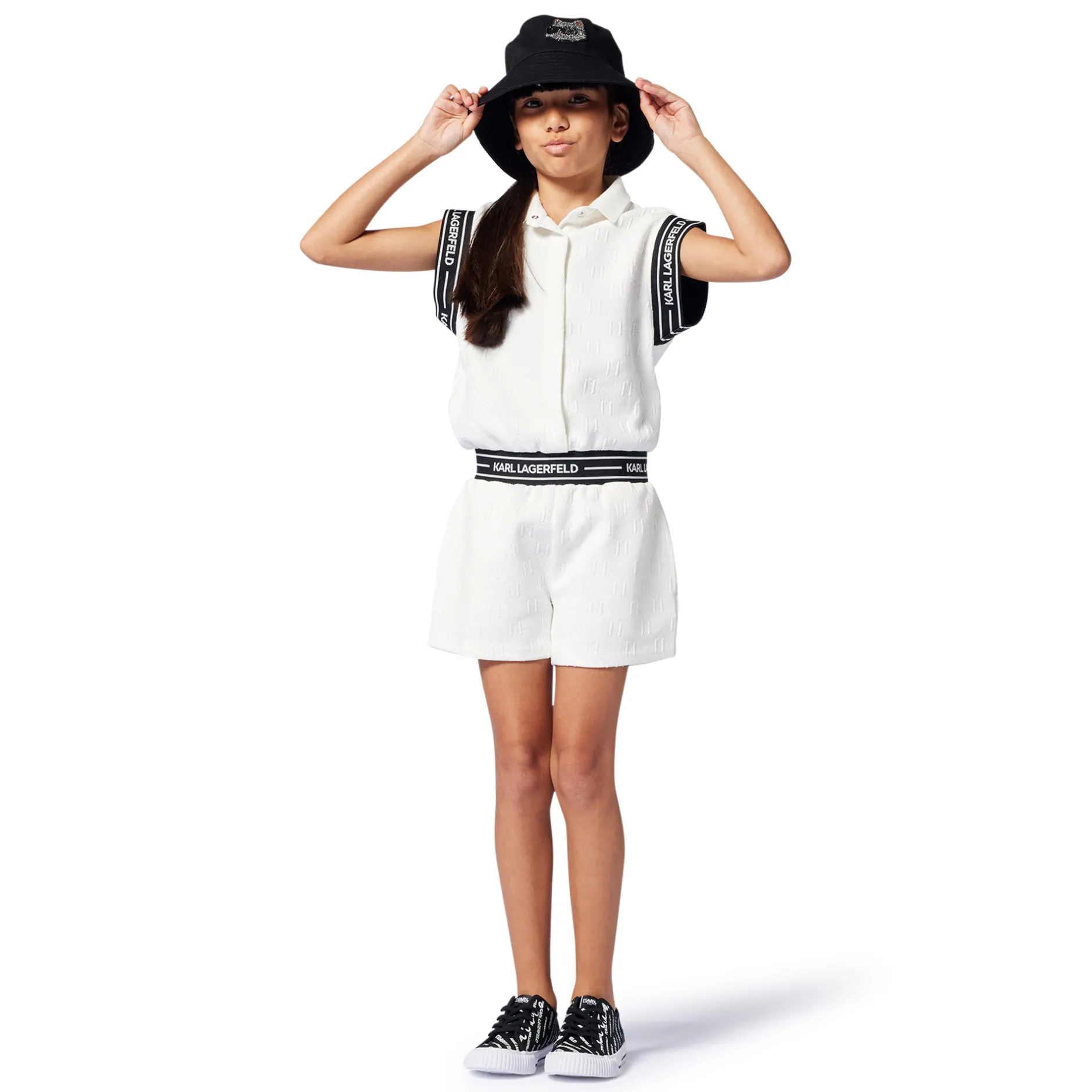 Fashion KARL LAGERFELD KIDS Bob à bords longs BLACK
