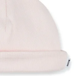 Outlet BOSS Bonnet à côtes avec revers BABY PINK