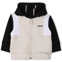 Outlet BOSS Cardigan à capuche en molleton VANILLE