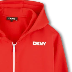 Outlet DKNY Cardigan à capuche en molleton ROUGE BANDANAS