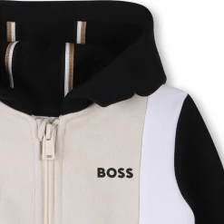 Outlet BOSS Cardigan à capuche en molleton VANILLE