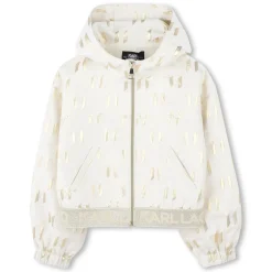 Discount KARL LAGERFELD KIDS Cardigan avec détails dorés ECRU DORE