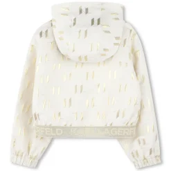 Discount KARL LAGERFELD KIDS Cardigan avec détails dorés ECRU DORE