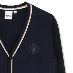 Clearance BOSS Cardigan boutonné avec rayures BLEU CARGO