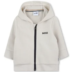 Online BOSS Cardigan de jogging à capuche VANILLE