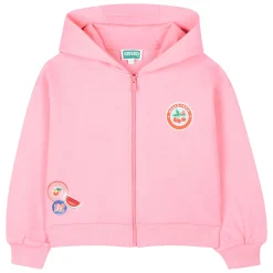 New KENZO KIDS Cardigan de jogging zippé ROSE FRIANDISE
