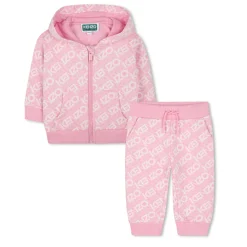 Best KENZO KIDS Cardigan et pantalon molleton ROSE FRIANDISE