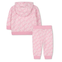 Best KENZO KIDS Cardigan et pantalon molleton ROSE FRIANDISE