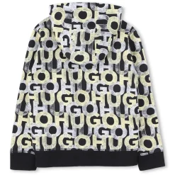 Online HUGO Cardigan imprimé en molleton NOIR JAUNE