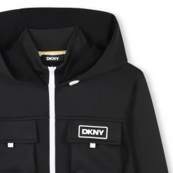 Sale DKNY Cardigan zippé à capuche BLACK