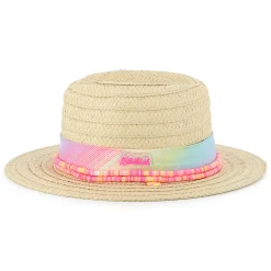 New BILLIEBLUSH Chapeau bande rayée et perles MULTICO