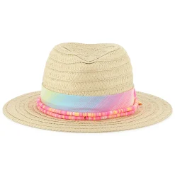 New BILLIEBLUSH Chapeau bande rayée et perles MULTICO