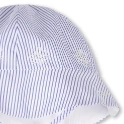 Hot CHLOE Chapeau brodé BLANC BLEU