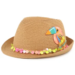 Fashion BILLIEBLUSH Chapeau moulé avec oiseau STORM PINK