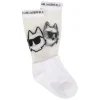 Best KARL LAGERFELD KIDS Chaussettes avec motif ajouré BLANC