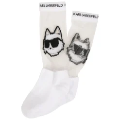 Best KARL LAGERFELD KIDS Chaussettes avec motif ajouré BLANC