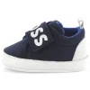 Fashion BOSS Chaussons en cuir à fermeture par bandes auto aggr BLEU CARGO
