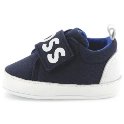 Fashion BOSS Chaussons en cuir à fermeture par bandes auto aggr BLEU CARGO
