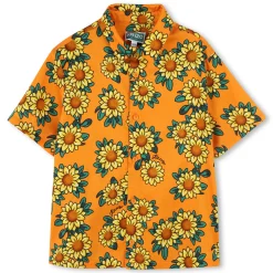 Fashion KENZO KIDS Chemise en satin de coton ORANGE