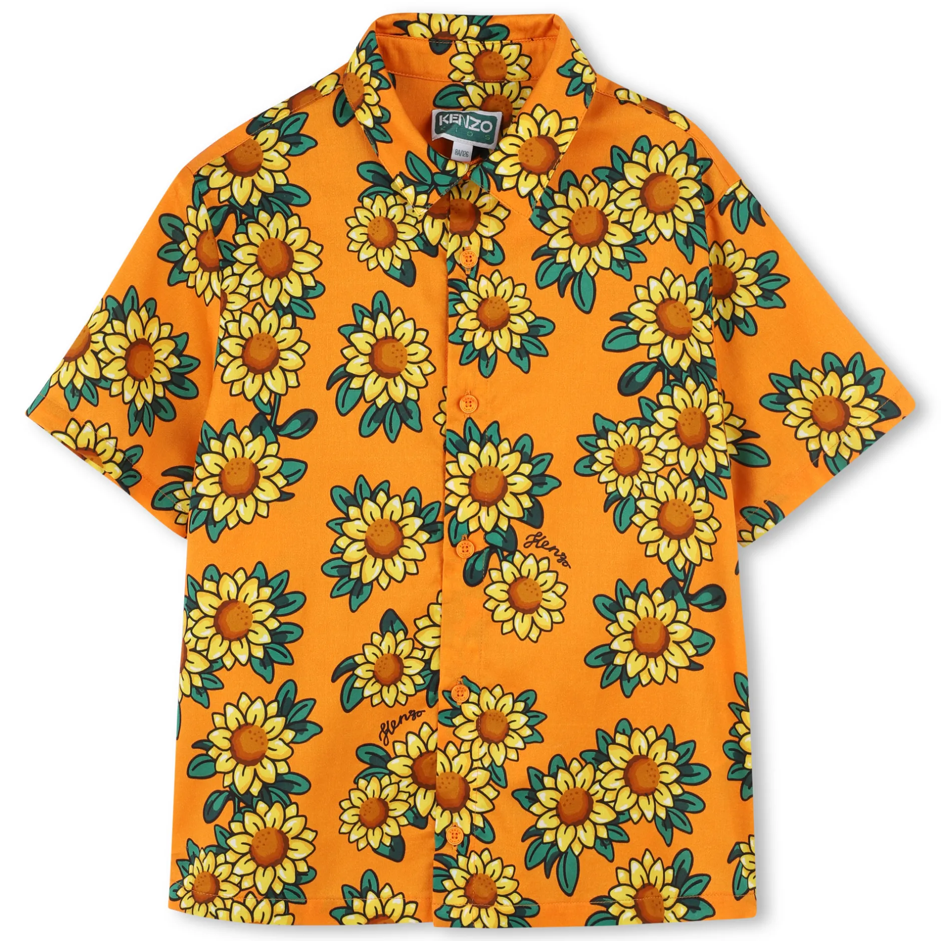 Fashion KENZO KIDS Chemise en satin de coton ORANGE
