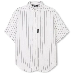 Sale DKNY Chemise longue fluide rayée BLANC NOIR