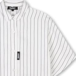 Sale DKNY Chemise longue fluide rayée BLANC NOIR