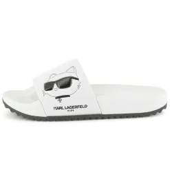 Clearance KARL LAGERFELD KIDS Claquettes avec imprimé relief BLANC