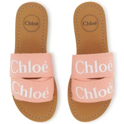 Hot CHLOE Claquettes avec logo CORAIL