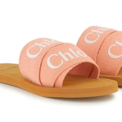 Hot CHLOE Claquettes avec logo CORAIL