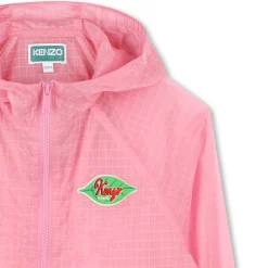 Outlet KENZO KIDS Coupe-vent déperlant à capuche ROSE FRIANDISE