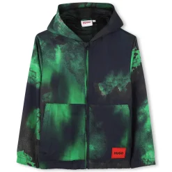 Discount HUGO Coupe-vent imprimé à capuche MARINE VERT