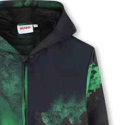 Discount HUGO Coupe-vent imprimé à capuche MARINE VERT