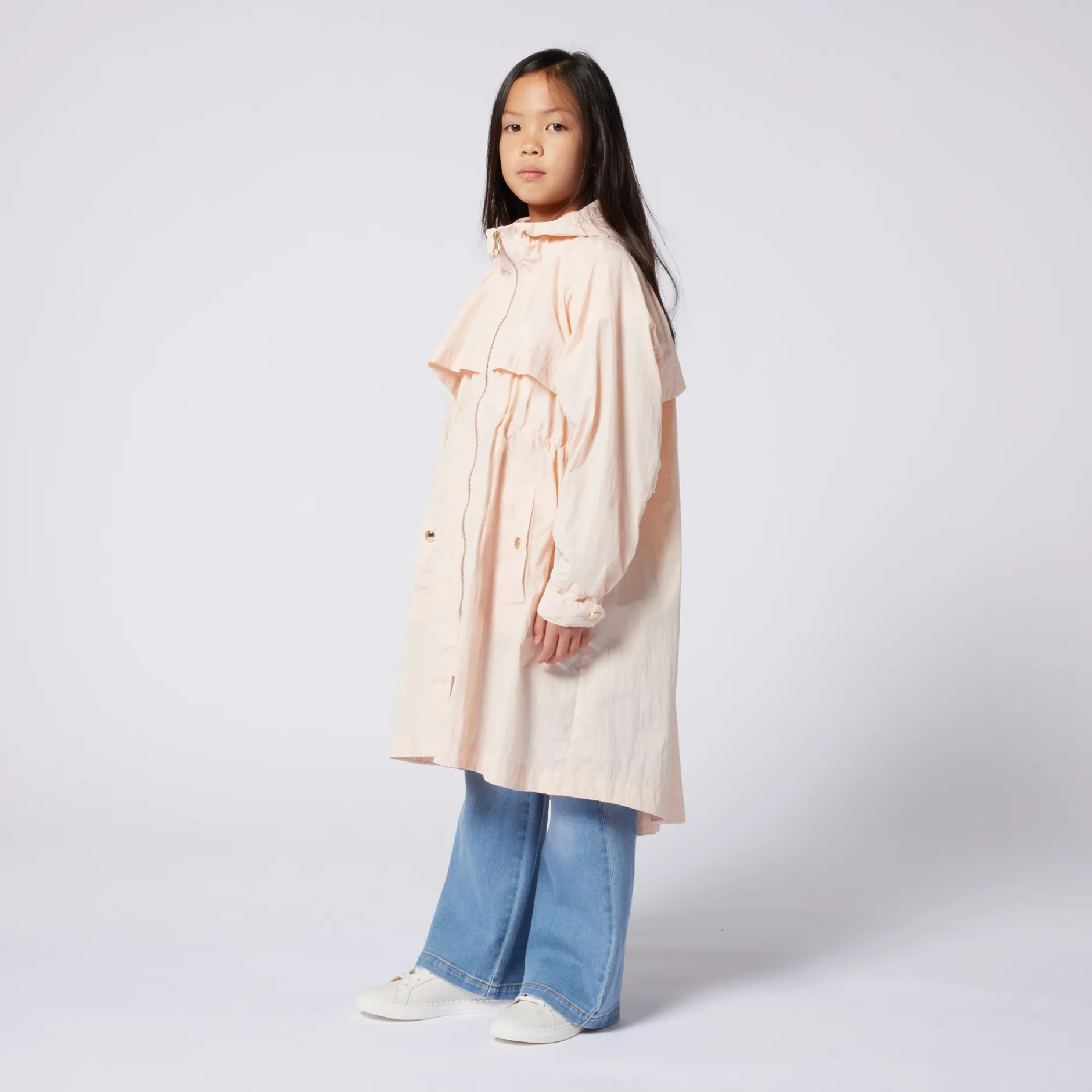 Discount CHLOE Coupe-vent zippé effet cape PETAL PINK