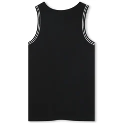 Best DKNY Débardeur à côtes et broderie BLACK