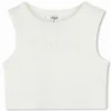 Clearance CHLOE Débardeur court logo brodé OFFWHITE