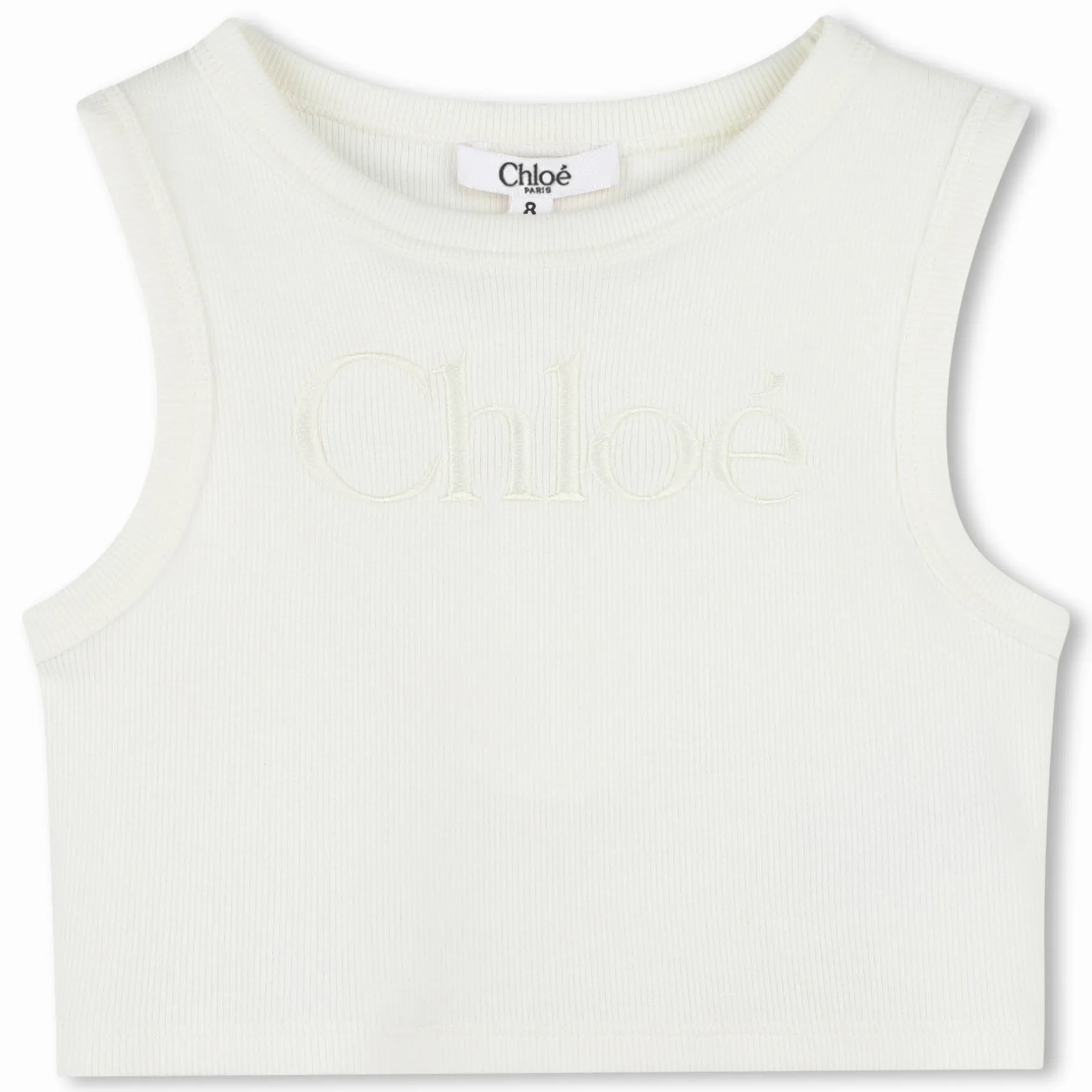 Clearance CHLOE Débardeur court logo brodé OFFWHITE