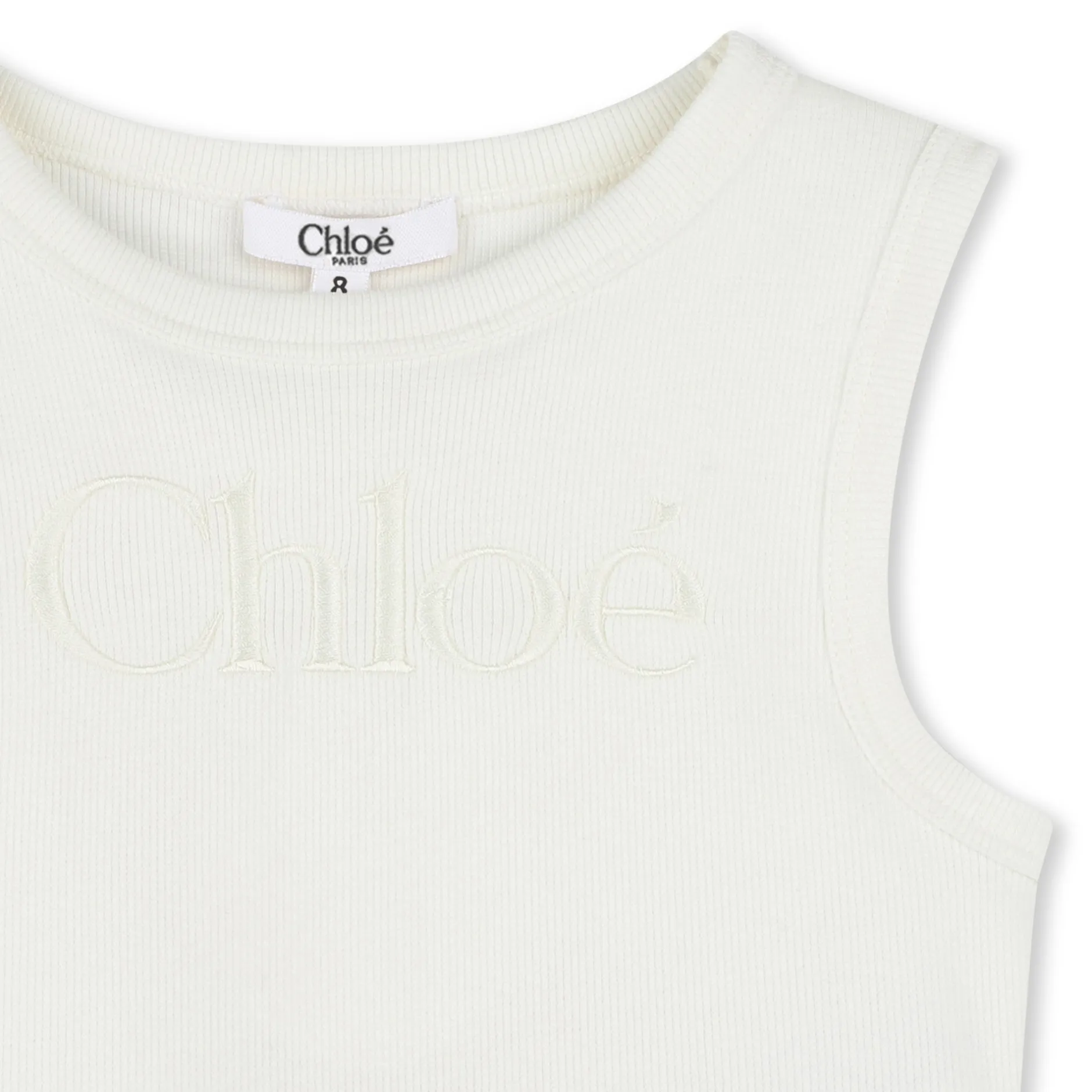Clearance CHLOE Débardeur court logo brodé OFFWHITE