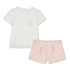 Hot CHLOE Ensemble T-shirt et short ROSE BLANC