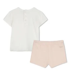Hot CHLOE Ensemble T-shirt et short ROSE BLANC