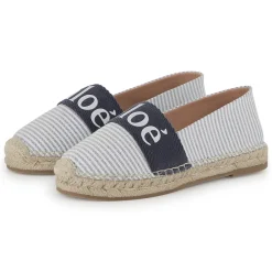 Sale CHLOE Espadrilles en toile rayée BLEU BLANC