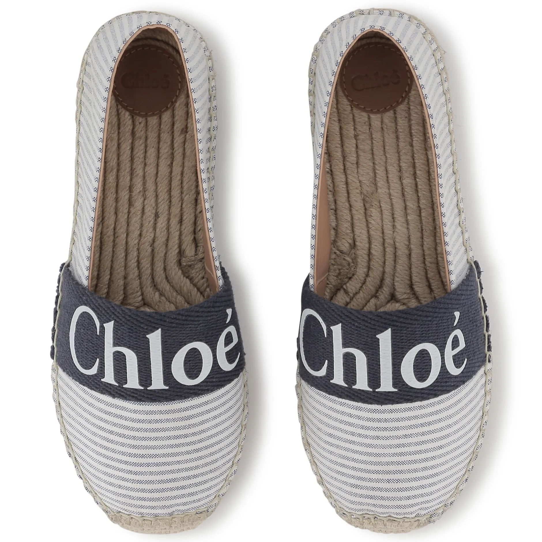Sale CHLOE Espadrilles en toile rayée BLEU BLANC