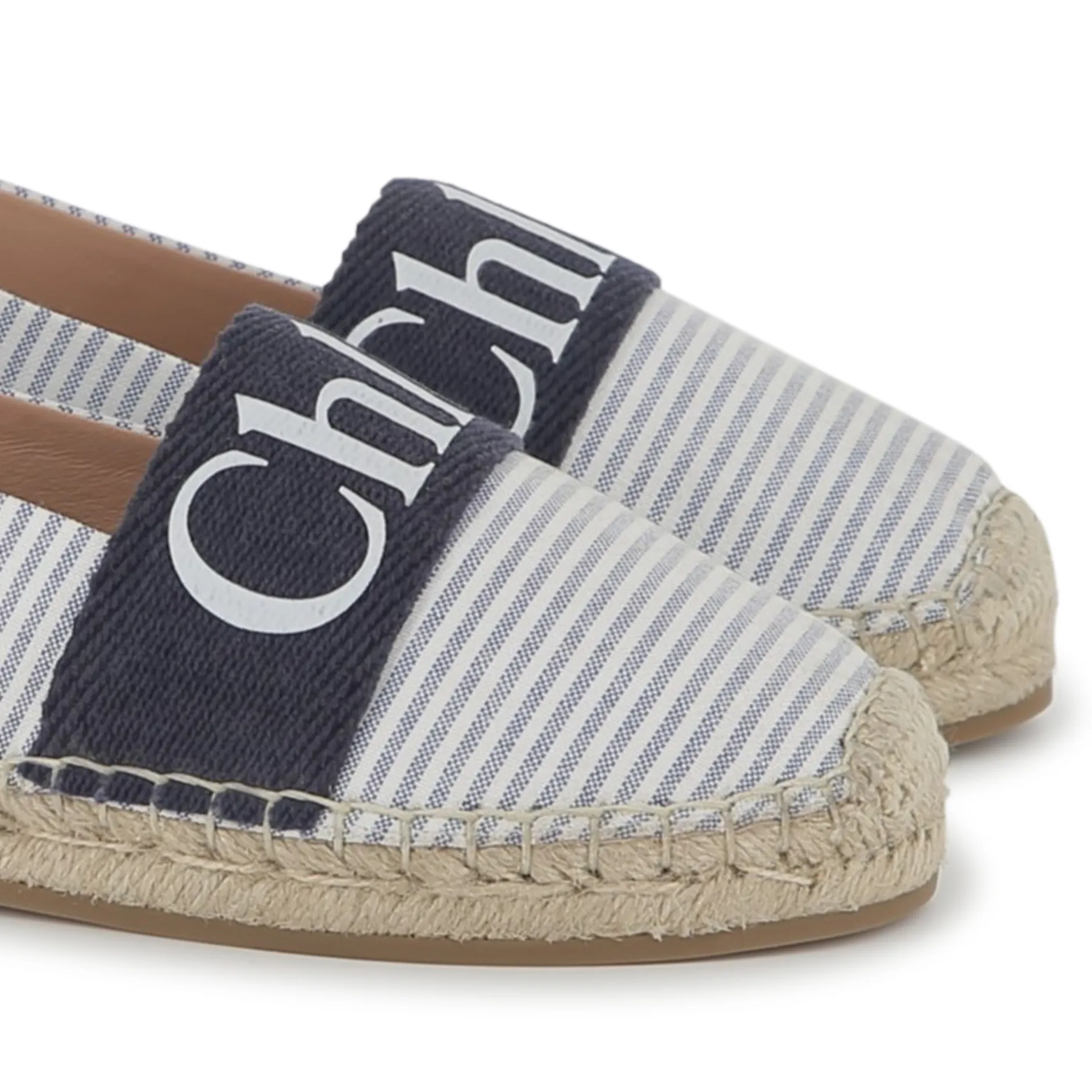 Sale CHLOE Espadrilles en toile rayée BLEU BLANC