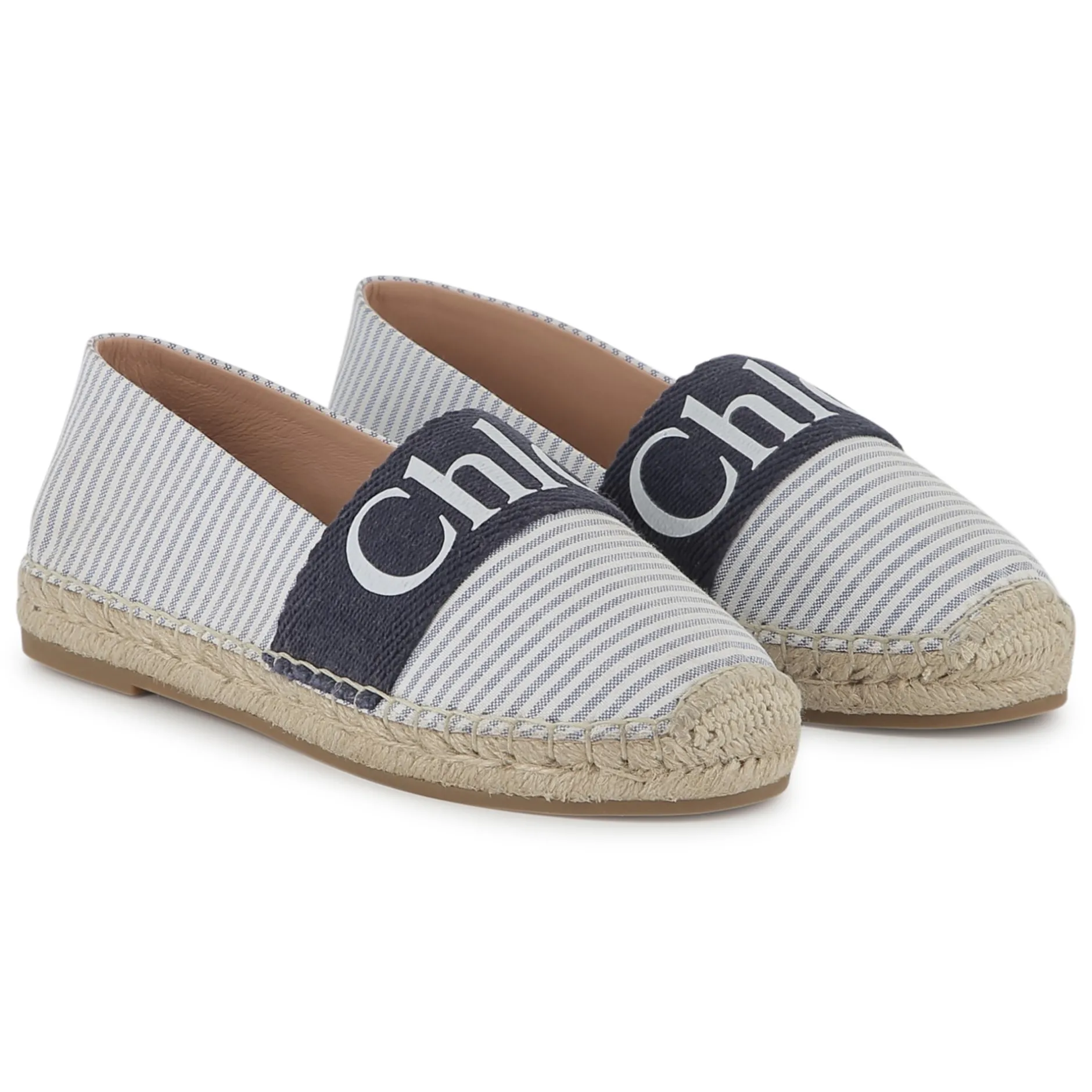 Sale CHLOE Espadrilles en toile rayée BLEU BLANC